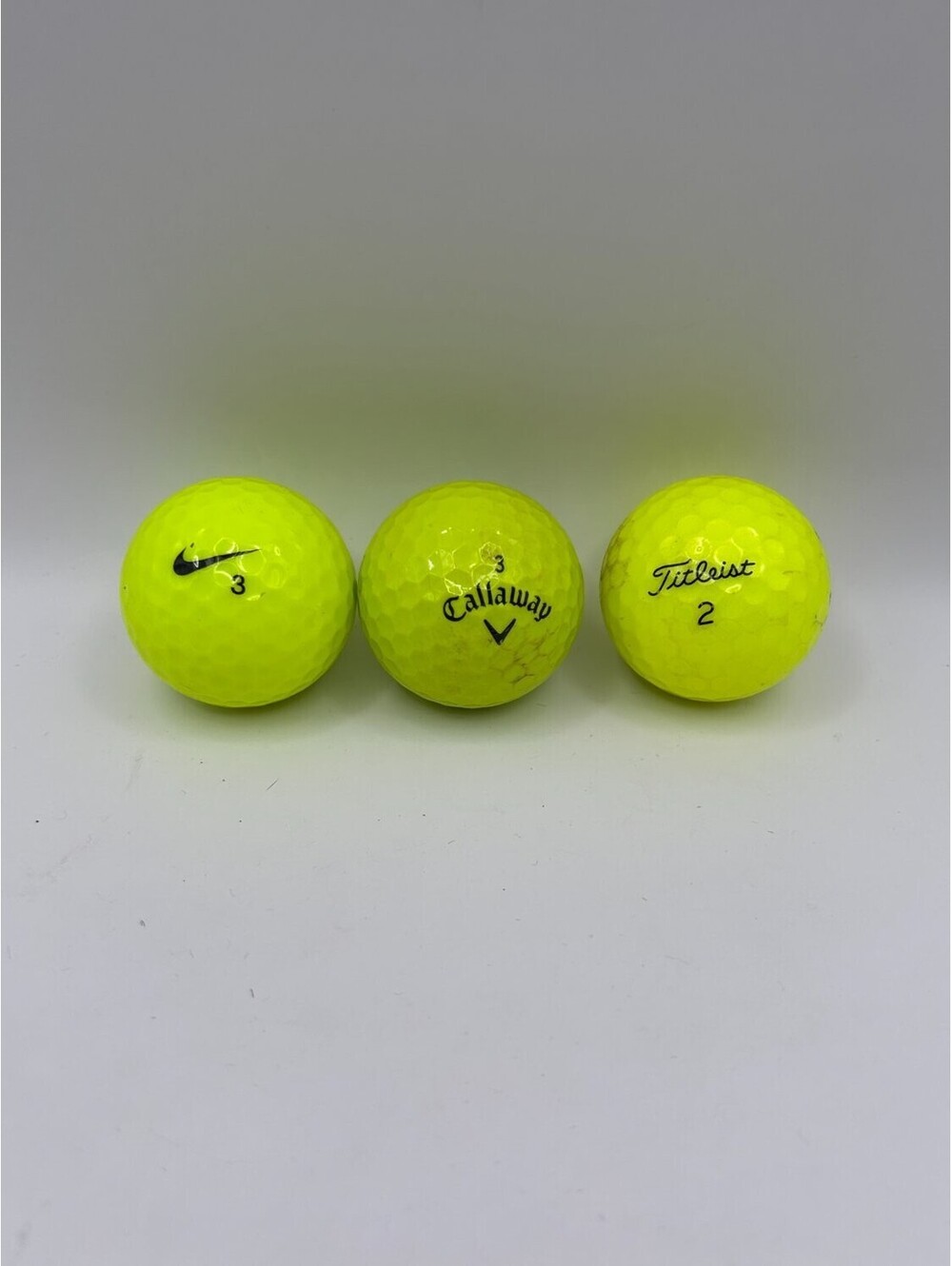 Yellow Golf Balls Titleist NXT Tour S Callaway Supersoft Nike PD Soft Feel